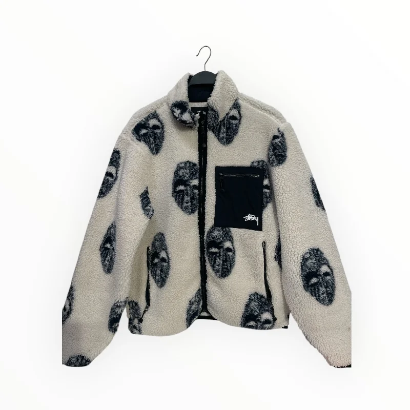 men's modern jackets-STUSSY/Fleece Jkt/L/MLT/All Over Print/