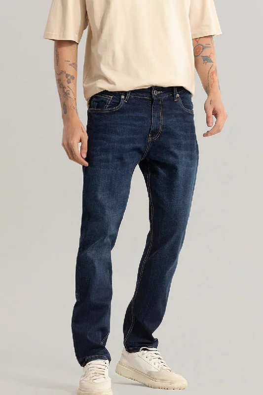 men's bootcut jeans-Specter Denim Blue Comfort Fit Jeans