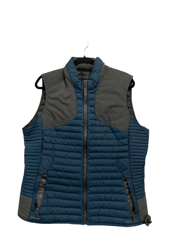 men's fashion vests-Vest Puffer & Quilted By Eddie Bauer In Teal, Size: Xl