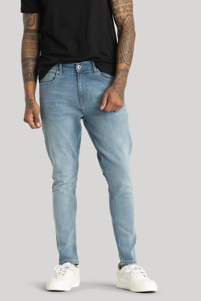 men's vibrant pants-Vito Light Blue Skinny Fit Jeans