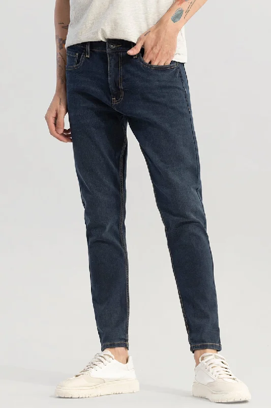 men's low rise pants-Ankylo Denim Blue Skinny Fit Jeans