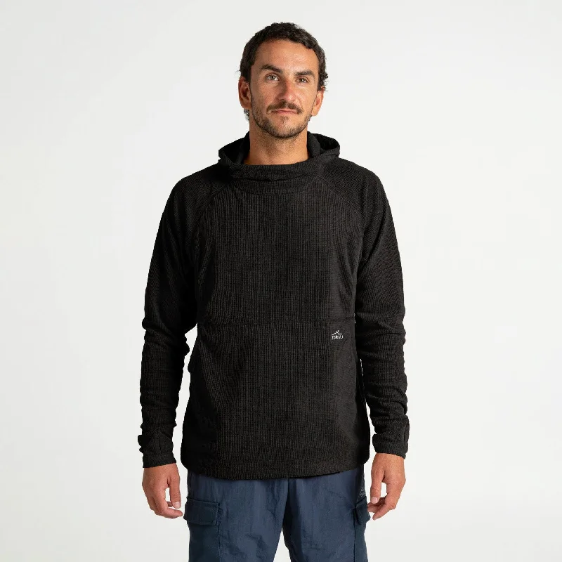 men's travel sweatshirts-Mens Air-Grid Fleece Charcoal