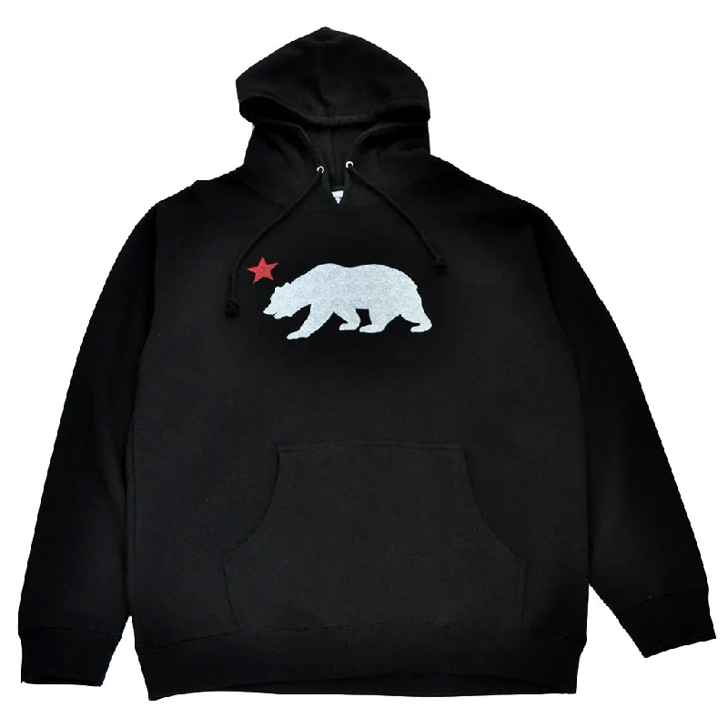 men's streetwear hoodies-Mens True Bear Star Hoodie Black