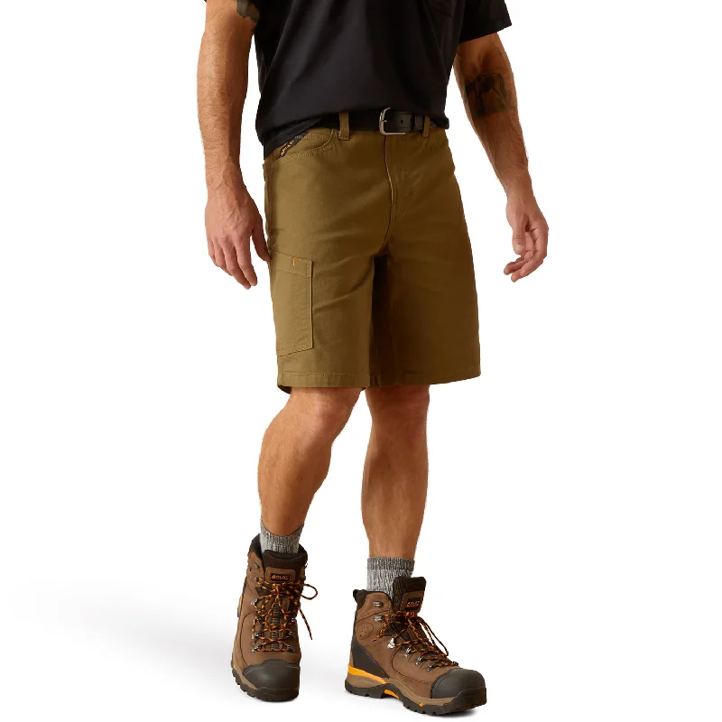 men's sleep shorts-Ariat Men's Rebar DuraStretch Made Tough Shorts - Dark Olive