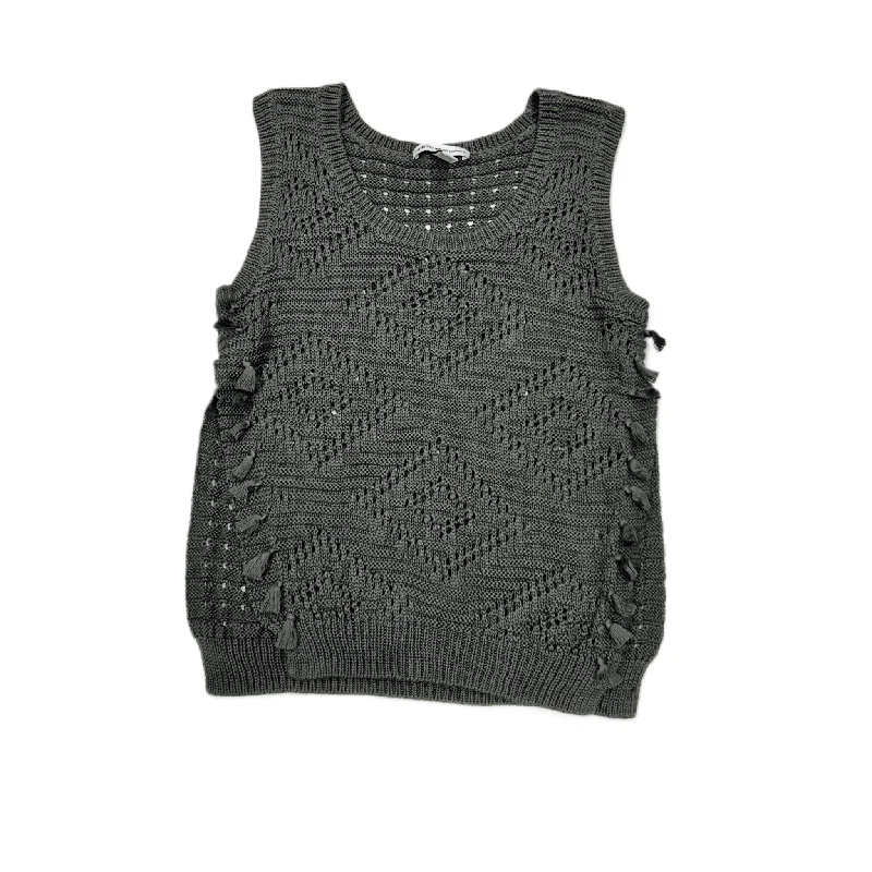 men's performance vests-Vest Sweater By Autumn Cashmere In Grey, Size: S