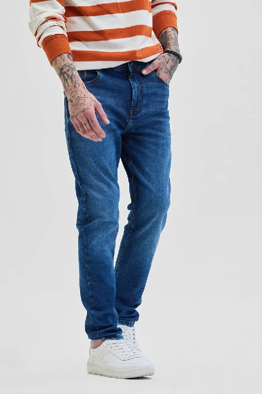 men's budget pants-Blue Slim Fit Jeans