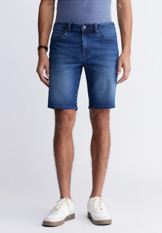 men's gym shorts-Relaxed Straight Dean Men's Freedom Flex Denim Shorts, Heavily Sanded - BM22949