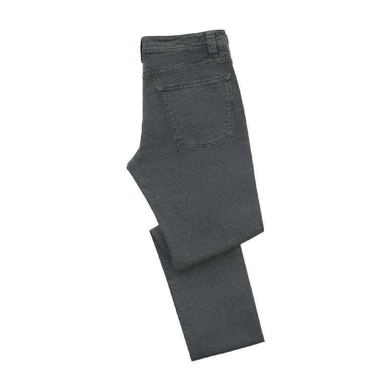 men's lounge pants-Slim-Fit Stretch-Cotton Jeans in Grey