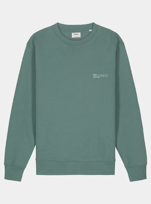 men's casual wear sweatshirts-Eucalyptus Green Mens Organic Cotton Relaxed-Fit Sweatshirt