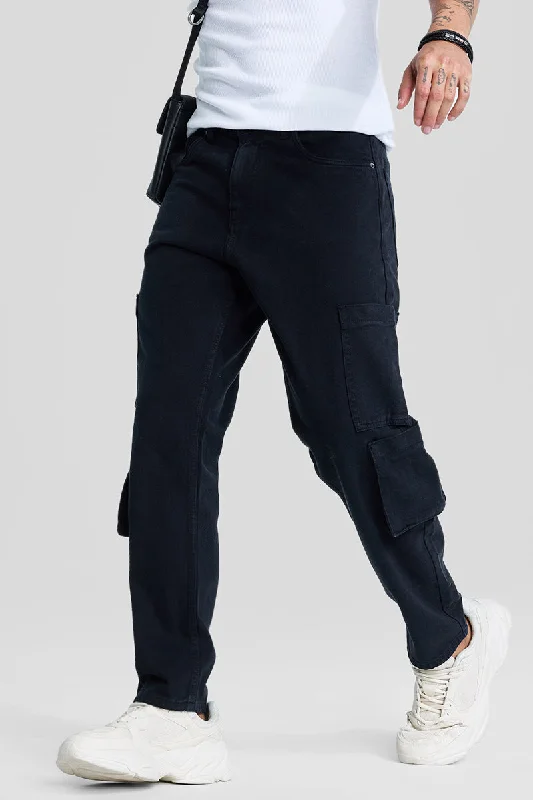 men's fishing trousers-Navy Baggy Fit Jeans