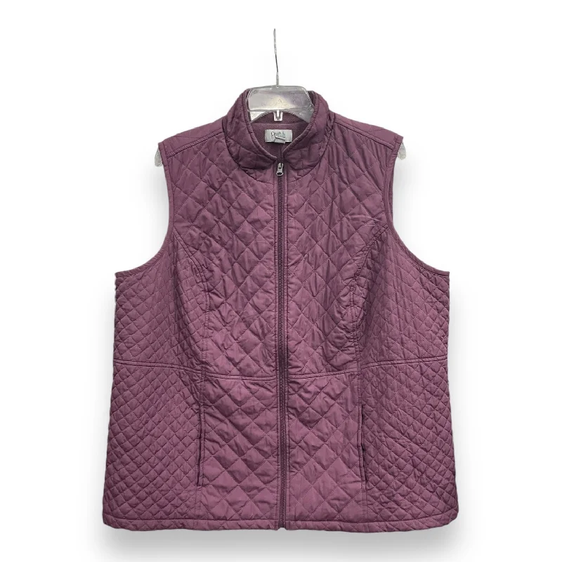 men's all-season vests-Vest Puffer & Quilted By Croft And Barrow In Purple, Size: Xl