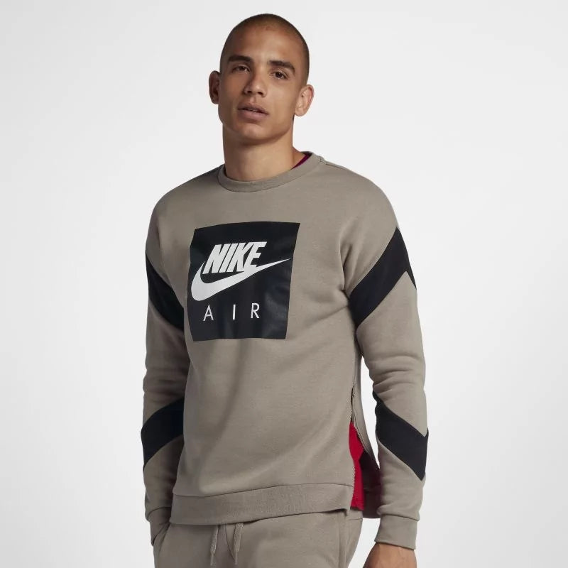 men's stylish sweatshirts-Nike ska bluza z dzianiny Air - Br zowy