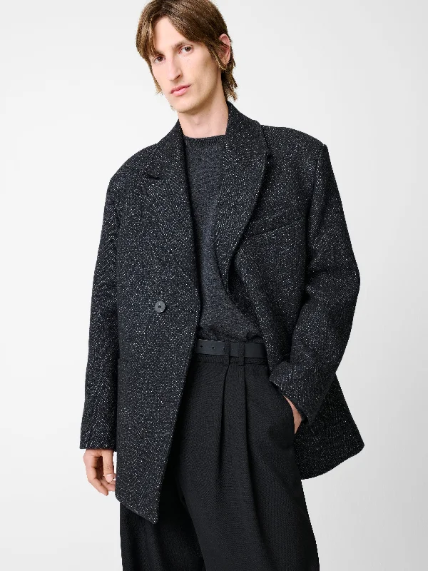 men's comfortable coats-Slip Coat in Tweed Multi