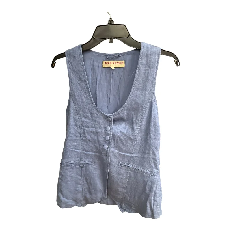 men's travel gear vests-Blue Vest Other Free People, Size Xs