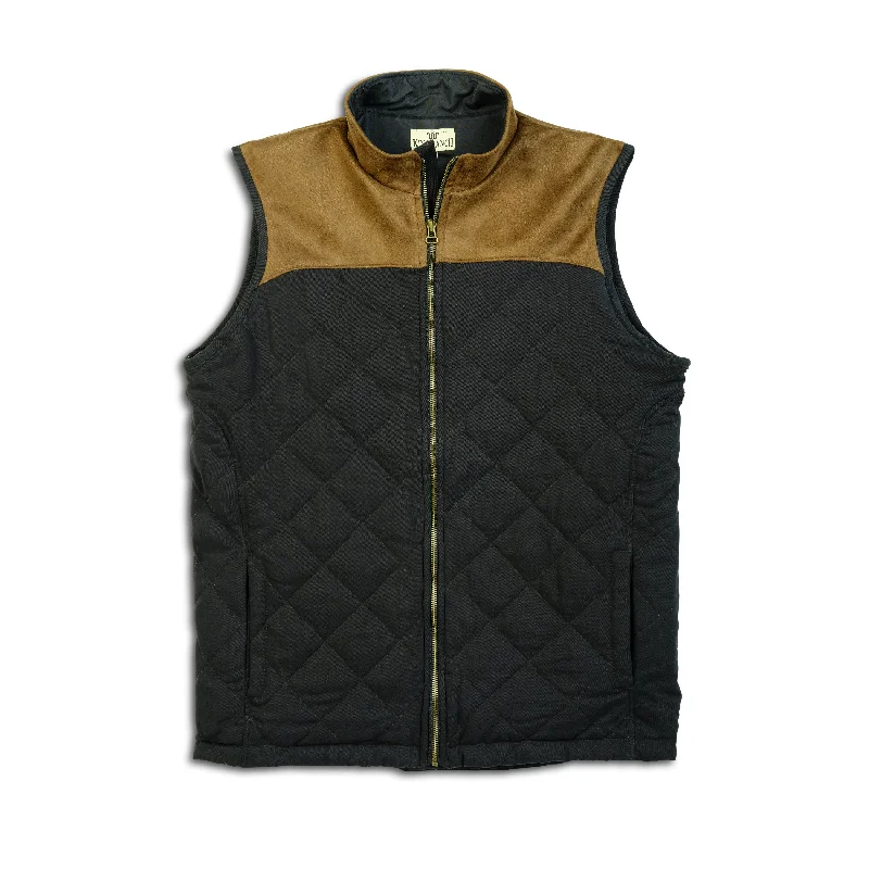 men's fashion-forward vests-Men's Stretch Duck Twill Vest W/Suede