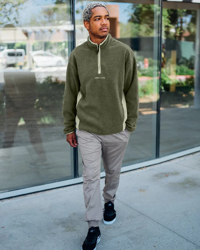 men's plain sweatshirts-Error 92 Mock Neck Sweatshirt - Winter Moss