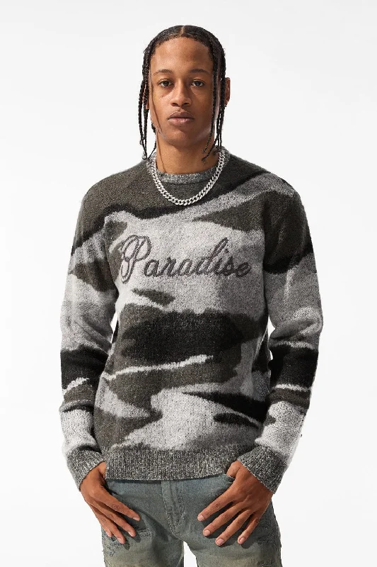 men's cotton sweatshirts-Paradise Mirage Crewneck Sweater (Black)