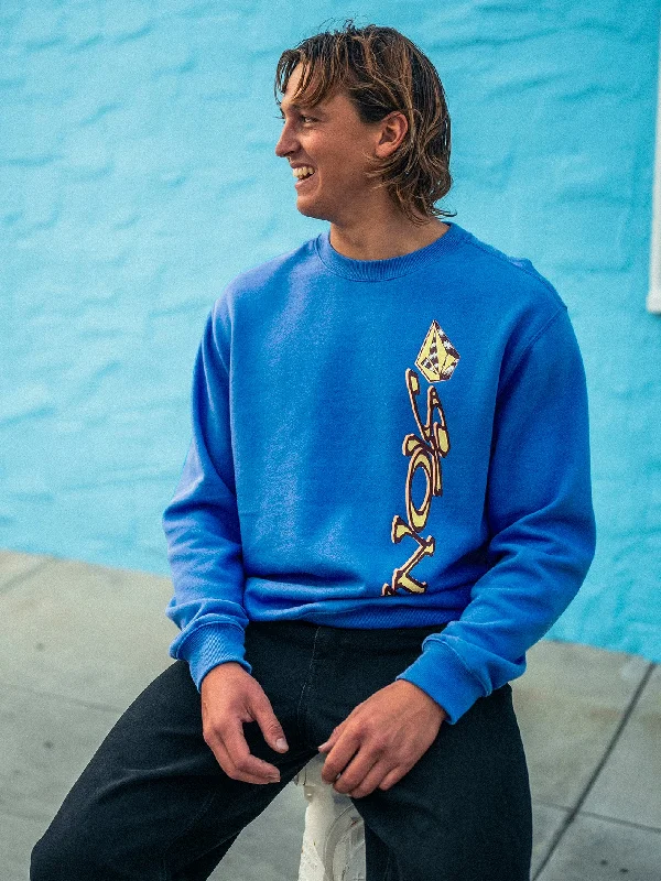 men's winter sweatshirts-Sea Punk Crew - Patriot Blue