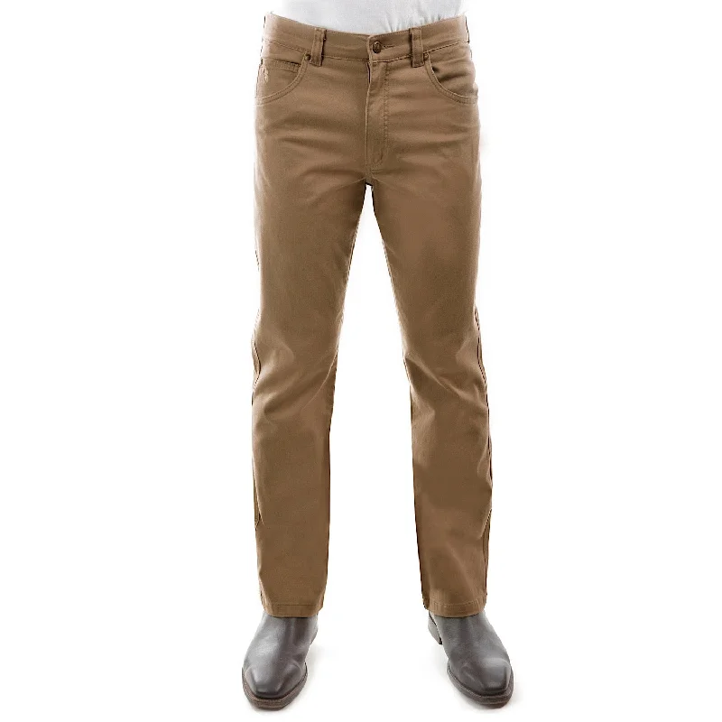 men's party trousers-Thomas Cook Men's Tailored Moleskin Jean 32" Leg Camel