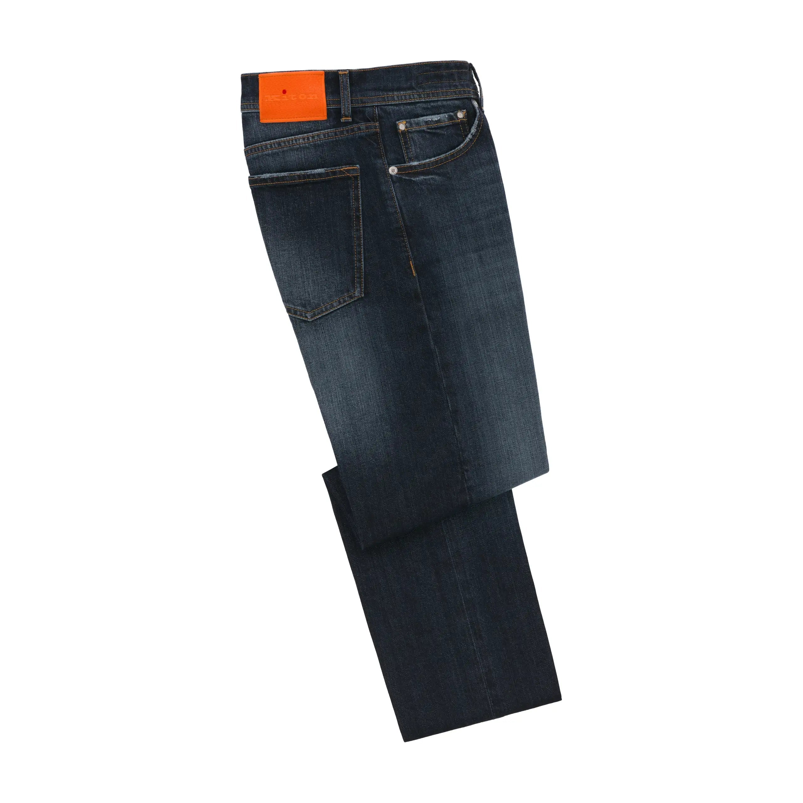 men's slim fit pants-Slim-Fit Stretch-Cotton Jeans in Denim Blue