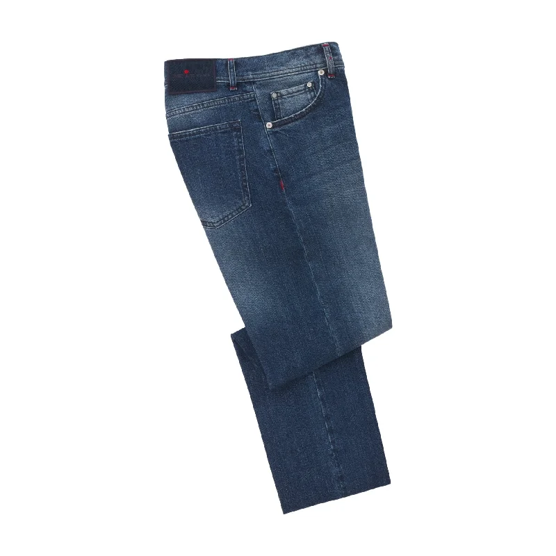 men's workout pants-Slim-Fit Stretch-Cotton Jeans in Blue