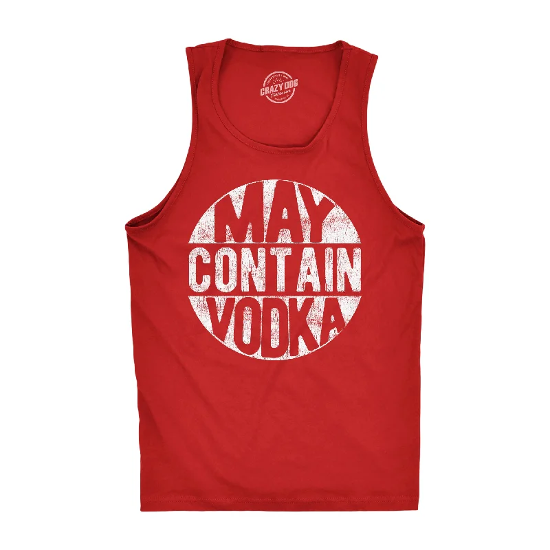 men's tank top for layering-May Contain Vodka Men's Tank Top