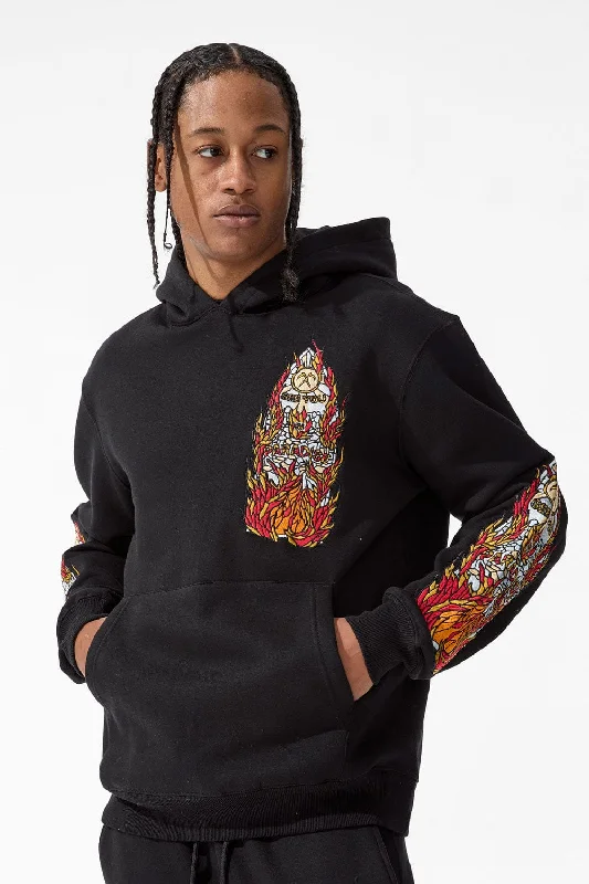 men's modern sweatshirts-Blaze Pullover Hoodie (Black)