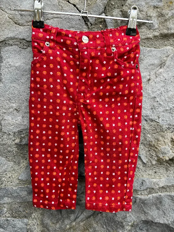 men's running pants-90s flower dots jeans   9-12m (74-80cm)