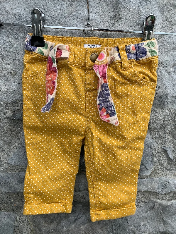 men's versatile pants-Mustard polka dot jeans   0-3m (56-62cm)