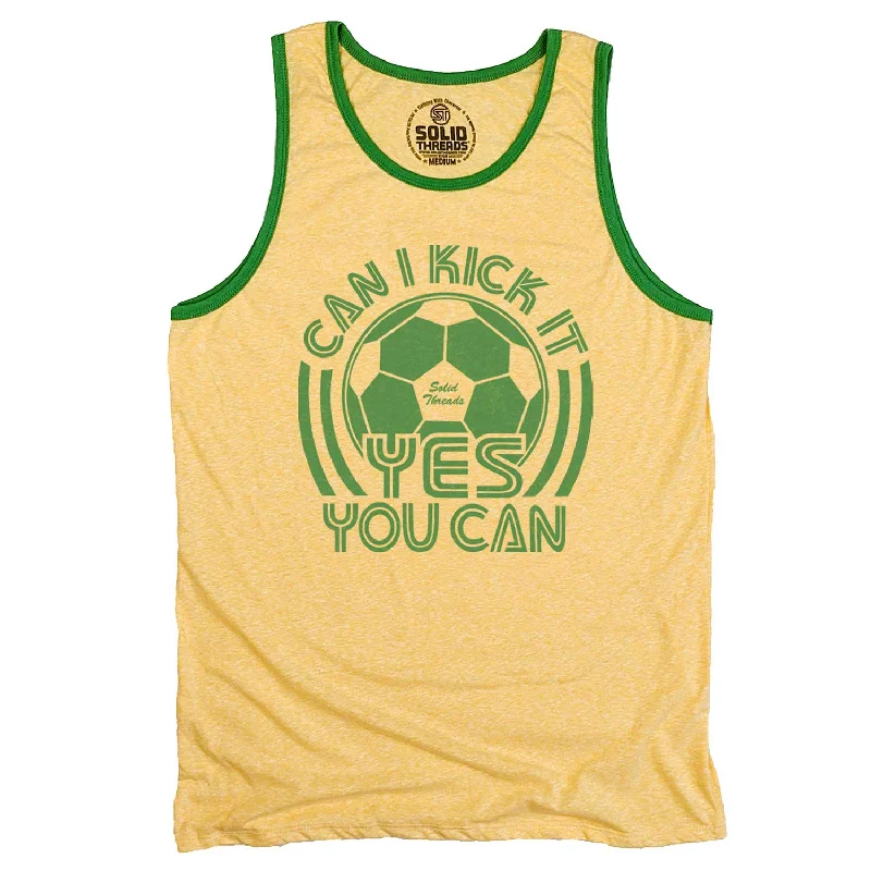 men's tank top stylish-Can I Kick It Yes You Can Ringer Tank Top