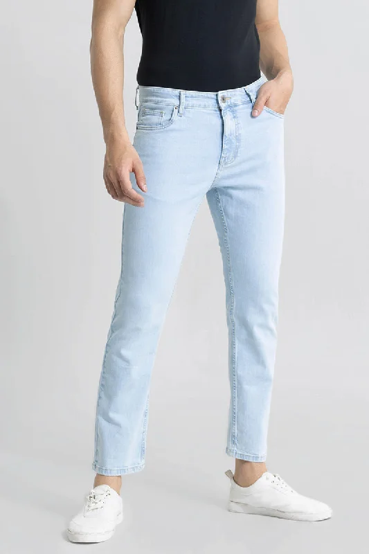 men's tapered jeans-Specter Ice Blue Comfort Fit Jeans