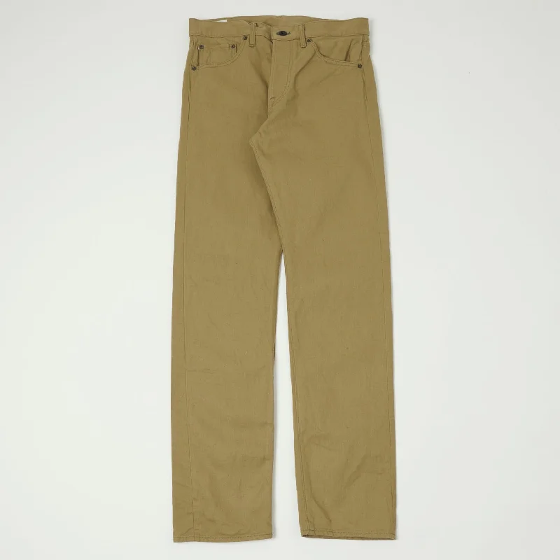 men's dress pants-ONI 206-BRD 'British Drill' Neat Loose Straight Jean - Tan One Wash