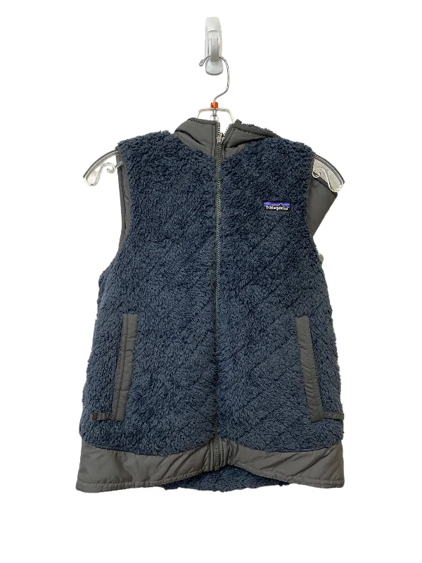 men's spring vests-Blue Vest Faux Fur & Sherpa Patagonia, Size Xs