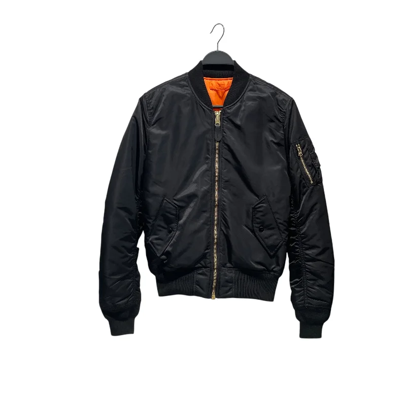 men's sustainable jackets-ALPHA INDUSTRIES/Flight Jkt/S/BLK/BOMBER MA-1