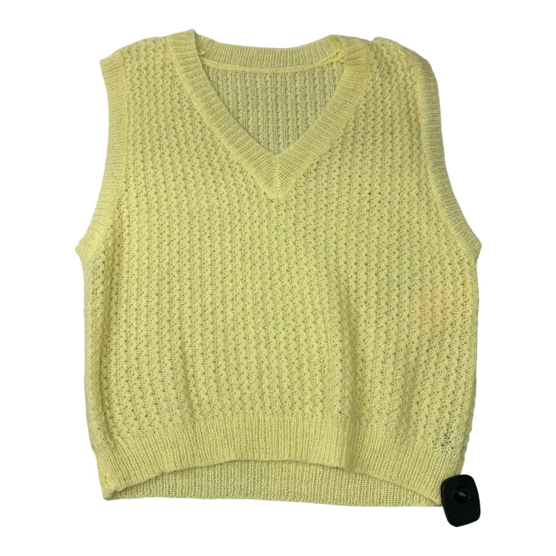 men's breathable vests-Vest Sweater By Cider In Yellow, Size: M