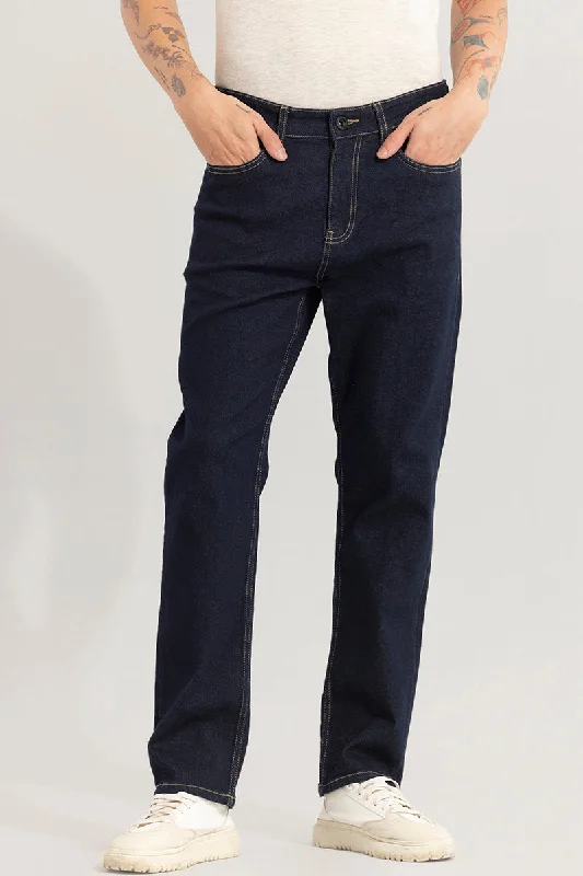 men's regular fit trousers-Romania Dark Blue Comfort Fit Jeans