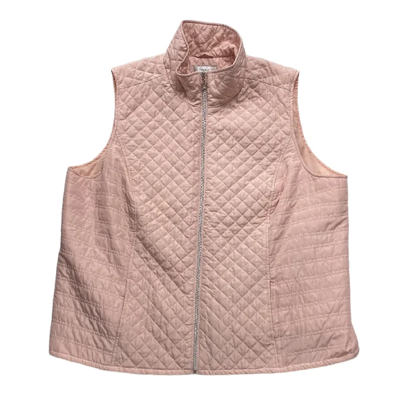 men's durable vests-Pink Vest Puffer & Quilted Cj Banks, Size 3x