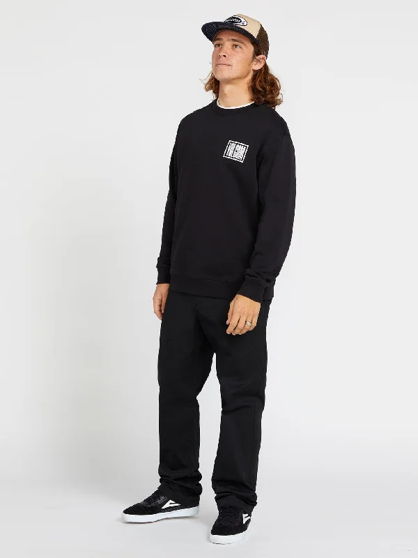 men's classic sweatshirts-Watanite Crew Sweatshirt - Black