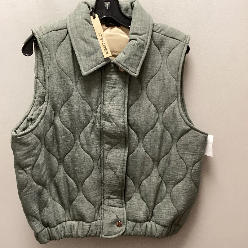 men's camping vests-Vest Puffer & Quilted By Coco And Carmen In Green, Size: S