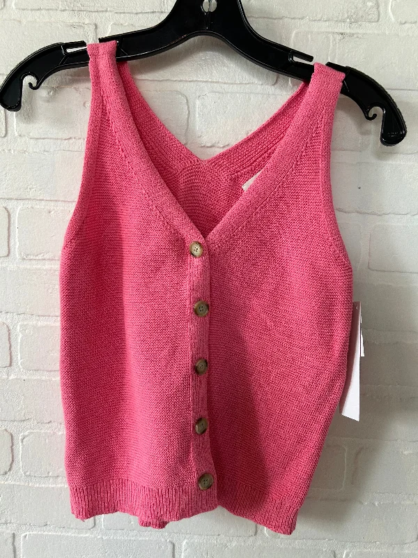 men's climbing vests-Pink Vest Sweater Loft, Size Xs