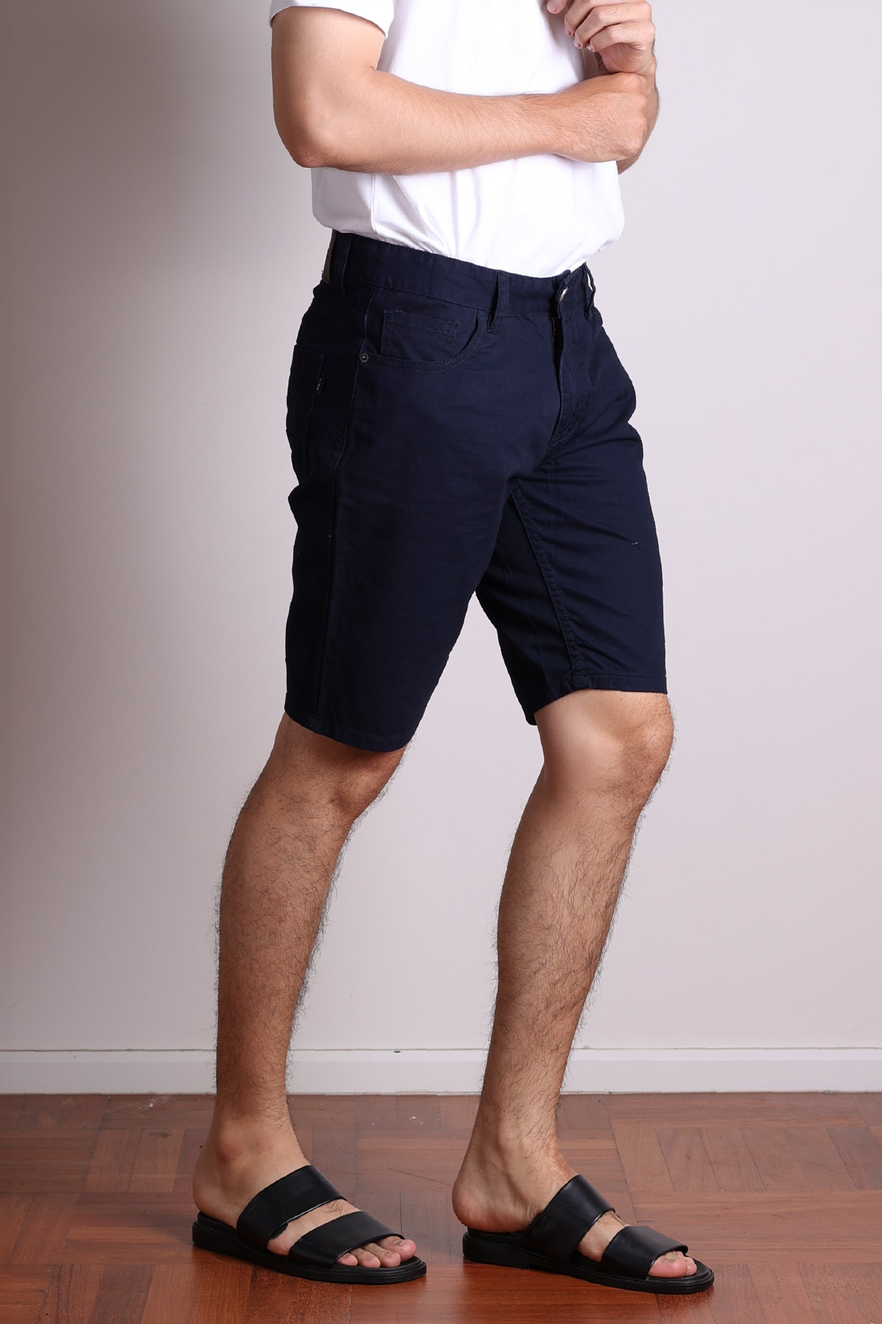 men's cool shorts-Jack Russel - Men Shorts - Klassik JS-111 Slim Fit Dark Blue / Brown / Ovaltine / Olive Green / Cement