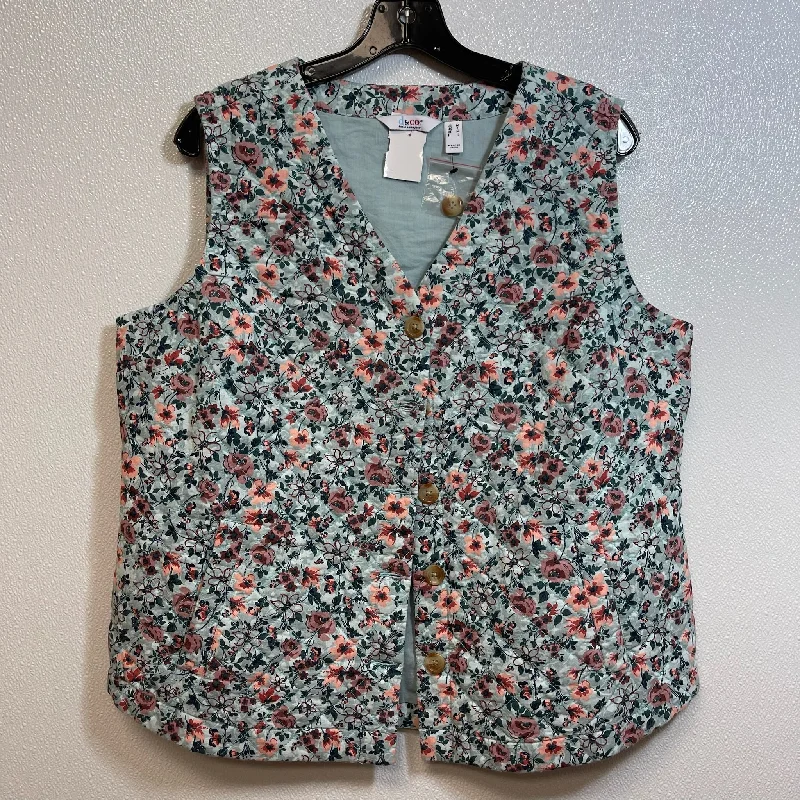 men's training vests-Vest Other By Denim And Co Qvc In Floral, Size: M