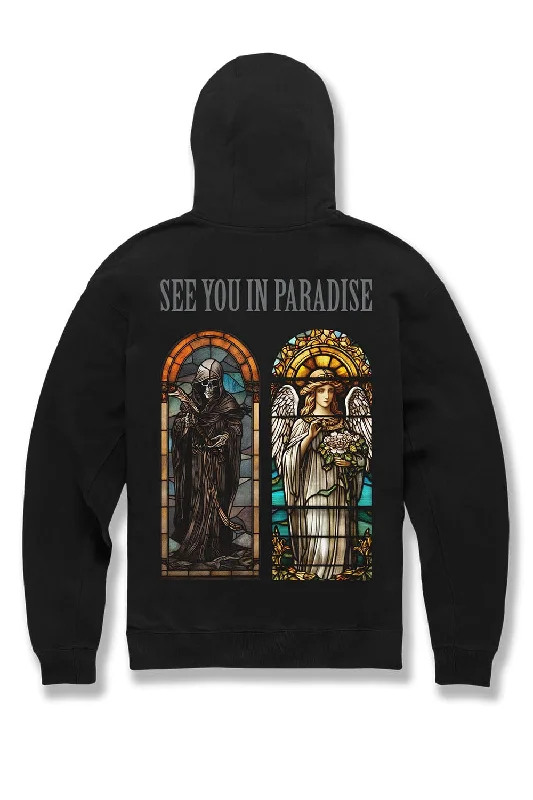 men's eco-friendly sweatshirts-Eternal Salvation Pullover Hoodie (Black)