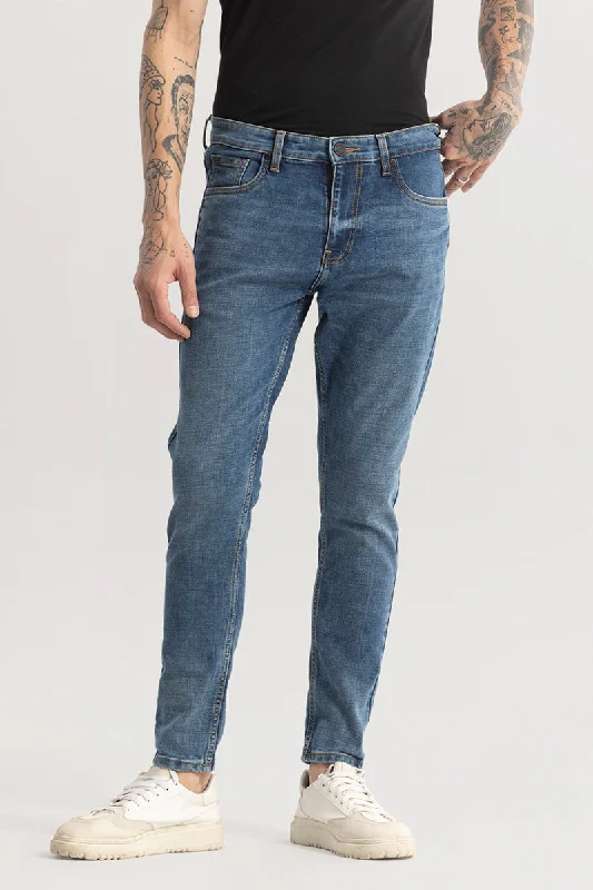 men's sleep pants-Genesis Blue Skinny Fit Jeans