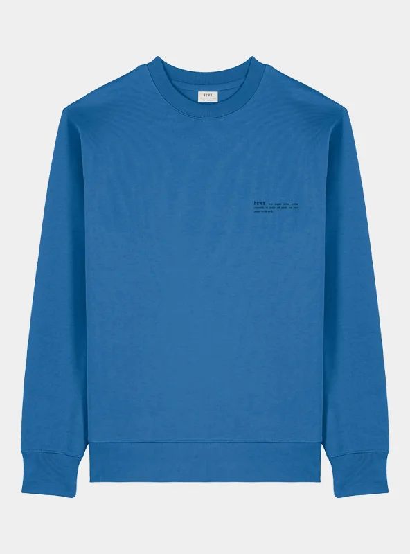 men's home wear sweatshirts-Morpho Blue Mens Organic Cotton Relaxed-Fit Sweatshirt