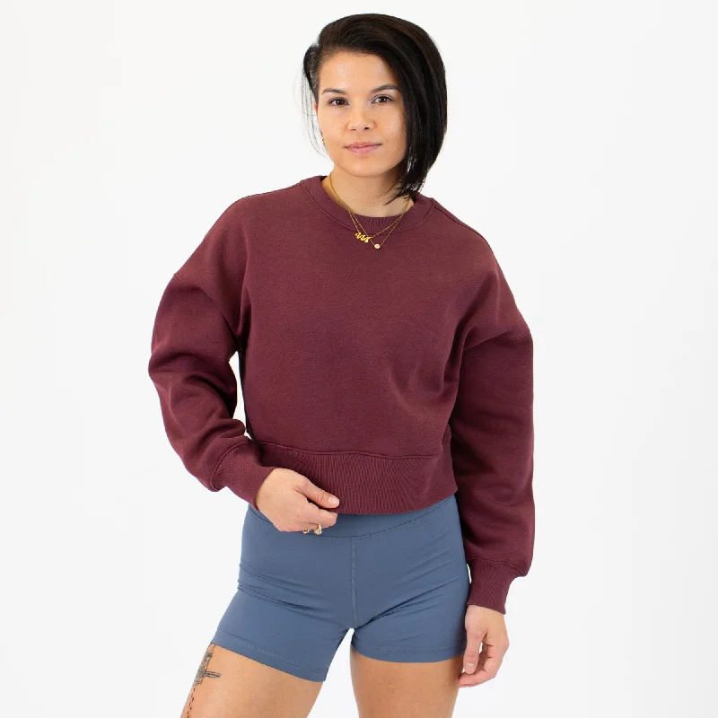 men's running sweatshirts-Affinity Crop Crewneck Sweatshirt