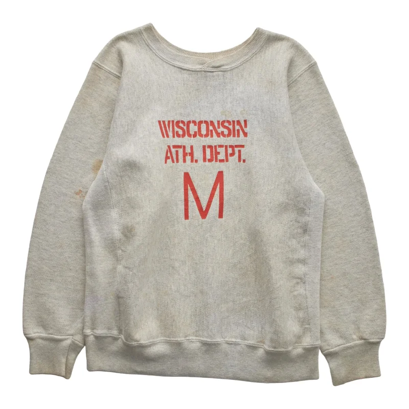 men's workout sweatshirts-(S) 80s Wisconsin Ath Dept