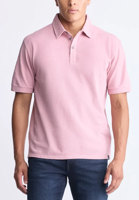 men's home wear t-shirts-Kabold Men's Classic Polo, Lilas pink - BM24515