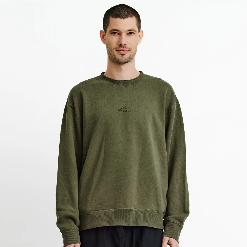 men's hunting sweatshirts-Organic Mens Crew Olive