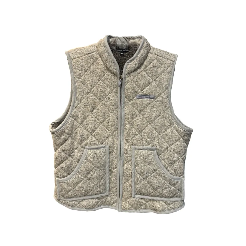 men's solid color vests-Vest Faux Fur & Sherpa By Simply Southern In Grey, Size: S